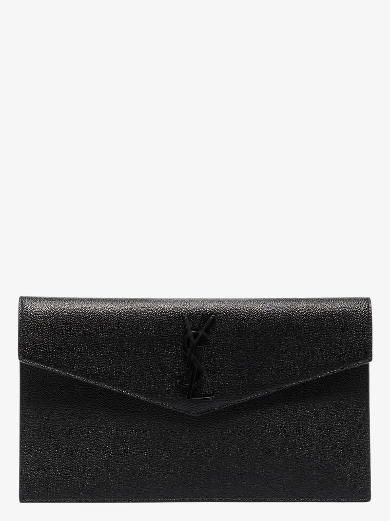 Black Uptown Medium Leather Clutch Bag