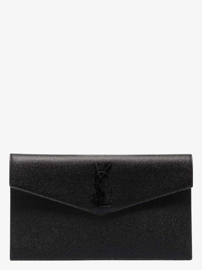 Black Uptown Medium Leather Clutch Bag