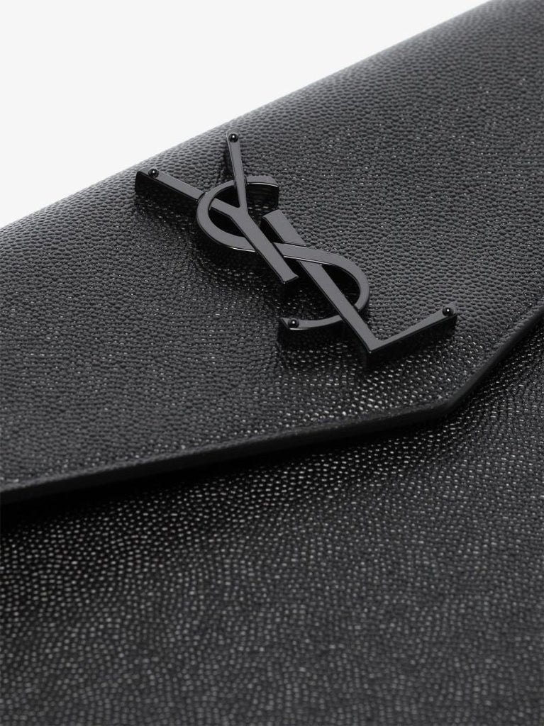 Black Uptown Medium Leather Clutch Bag