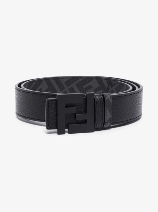 Black Reversible Monogram Leather Belt