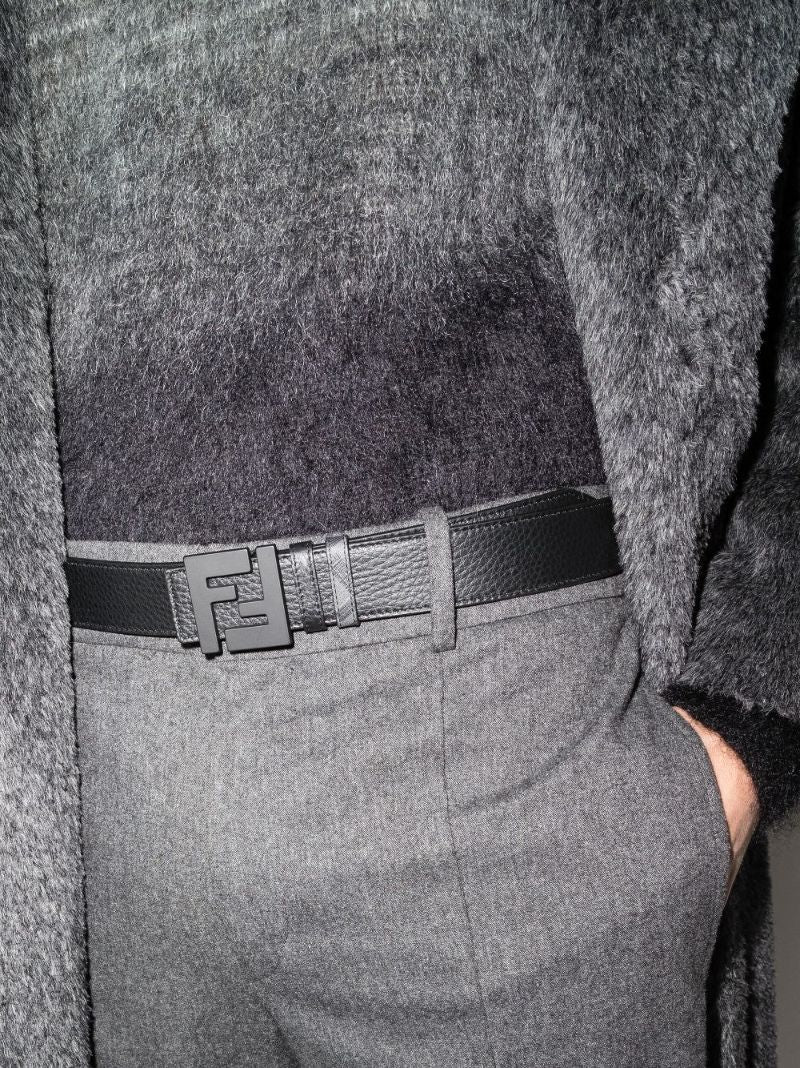 Black Reversible Monogram Leather Belt