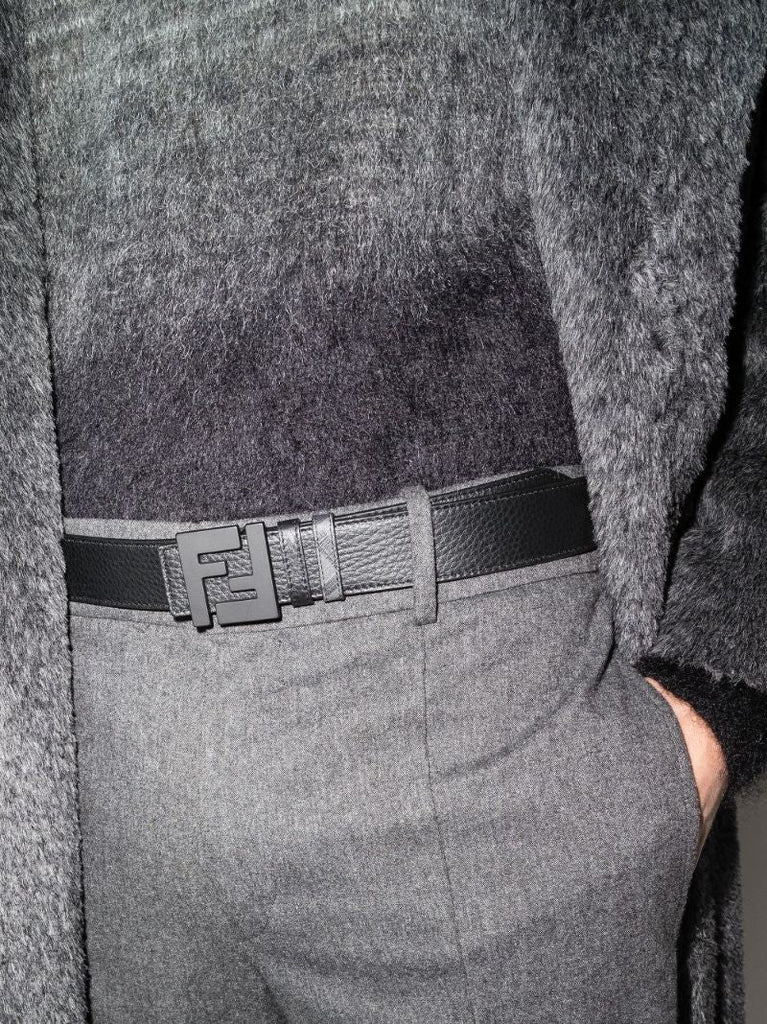 Black Reversible Monogram Leather Belt