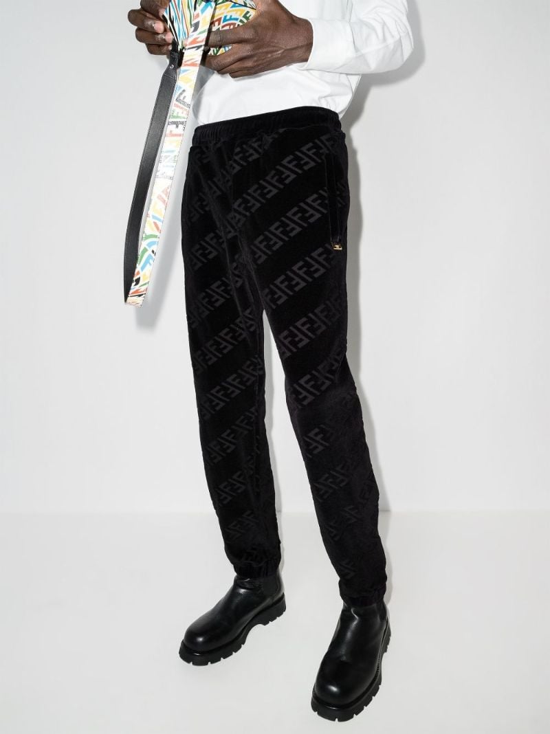 Ff Logo Velvet Sweatpants