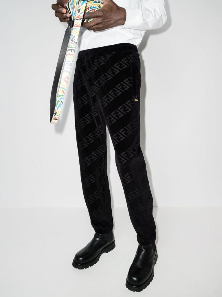 Ff Logo Velvet Sweatpants