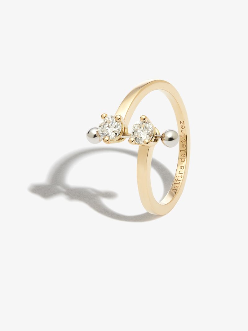 18k Yellow Gold Two in One Diamond Ring