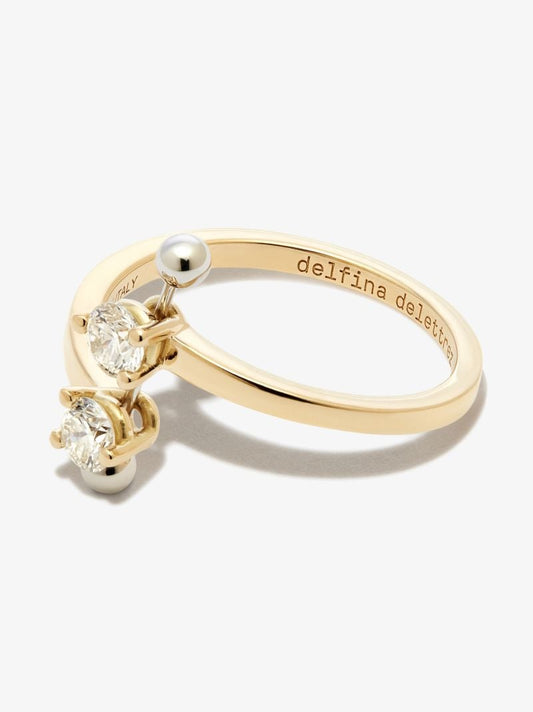 18k Yellow Gold Two in One Diamond Ring