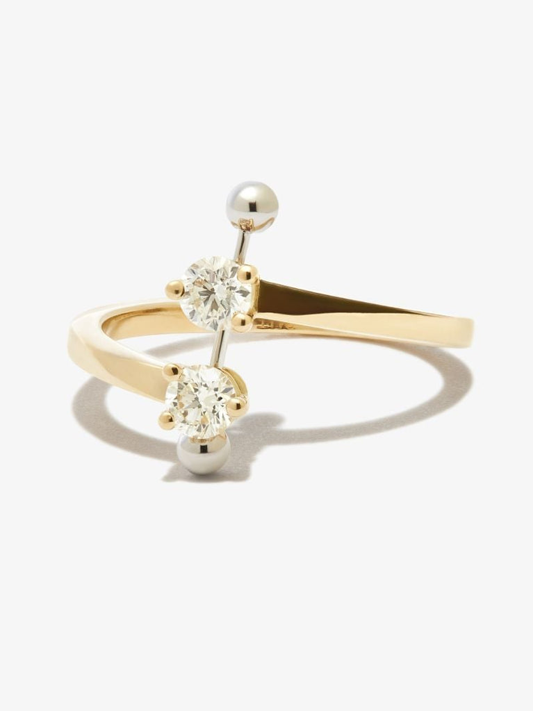 18k Yellow Gold Two in One Diamond Ring