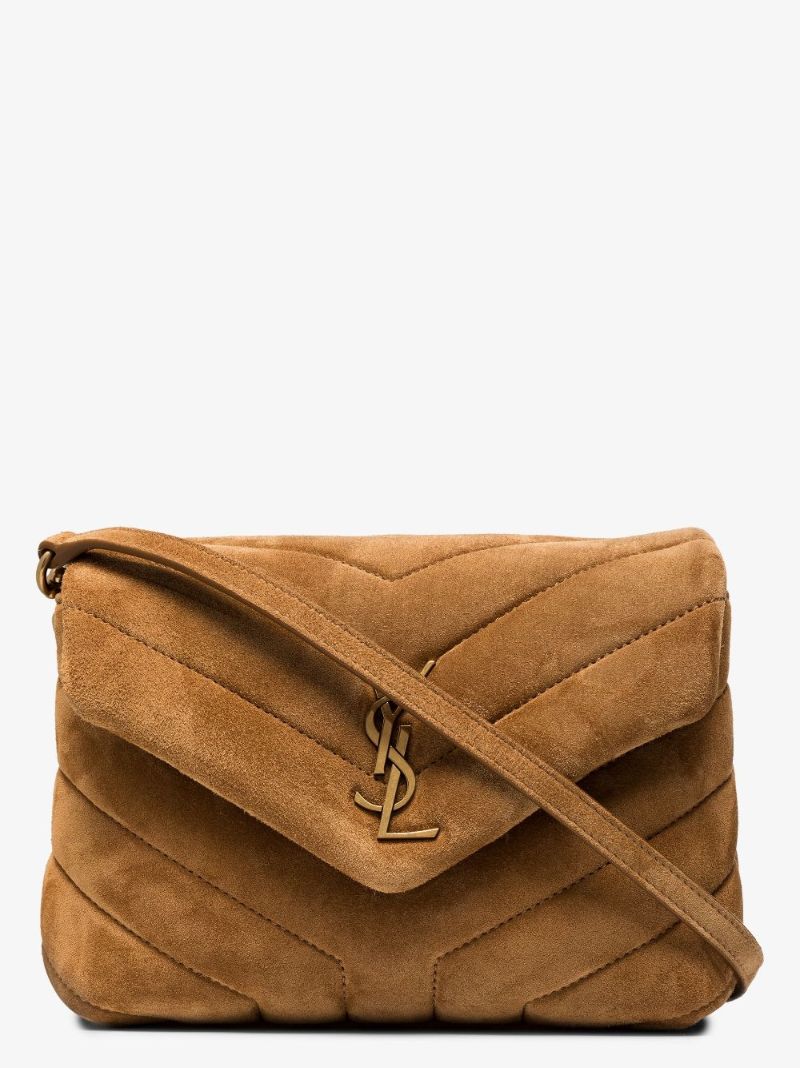 Neutral Loulou Toy Suede Shoulder Bag