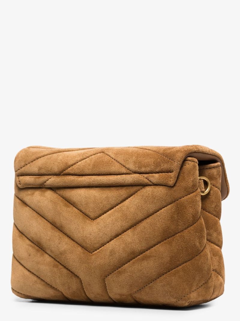 Neutral Loulou Toy Suede Shoulder Bag