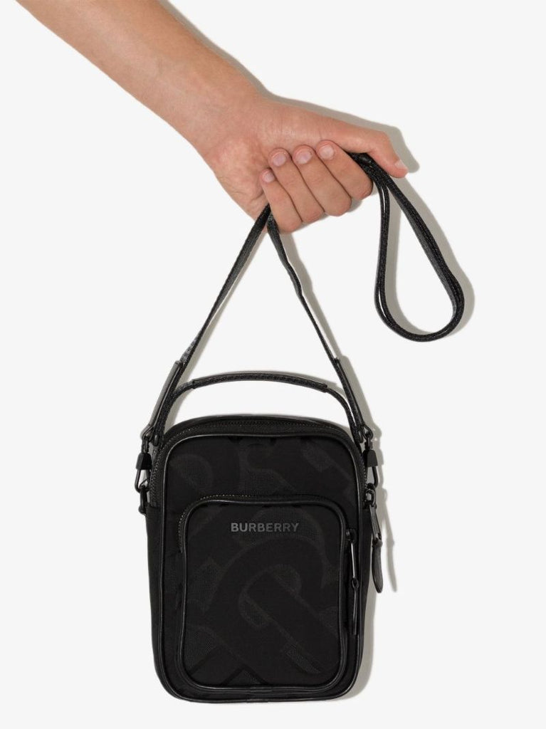Black Monogram Jacquard Cross Body Bag