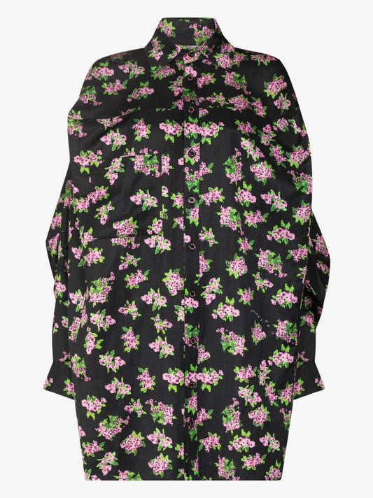 Pixel Floral-print Shirt