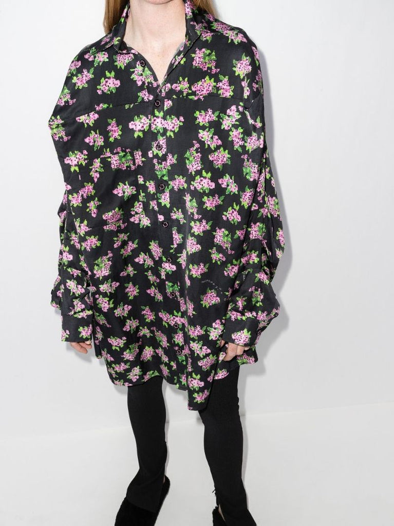 Pixel Floral-print Shirt