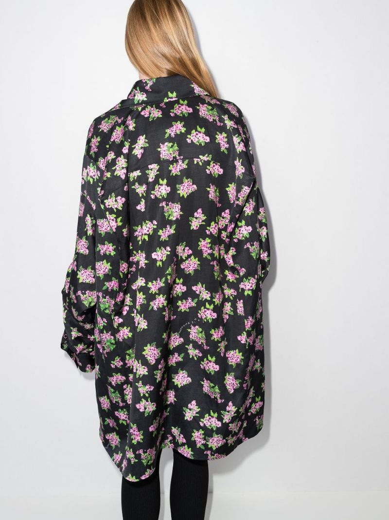 Pixel Floral-print Shirt