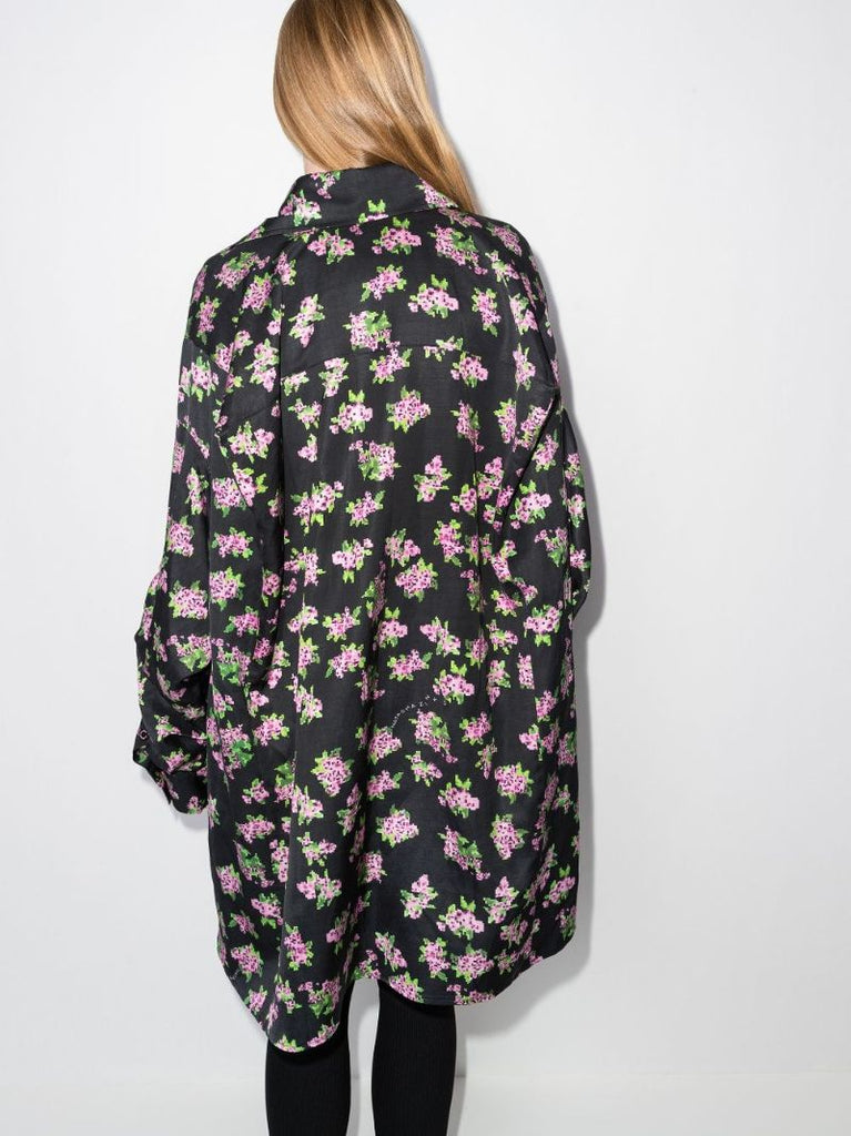 Pixel Floral-print Shirt