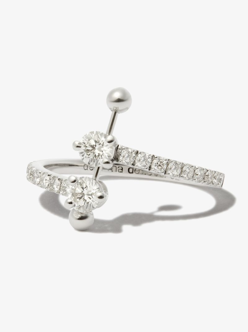 18k White Gold Two in One ContrariÃ_x0083_Â© Diamond Ring