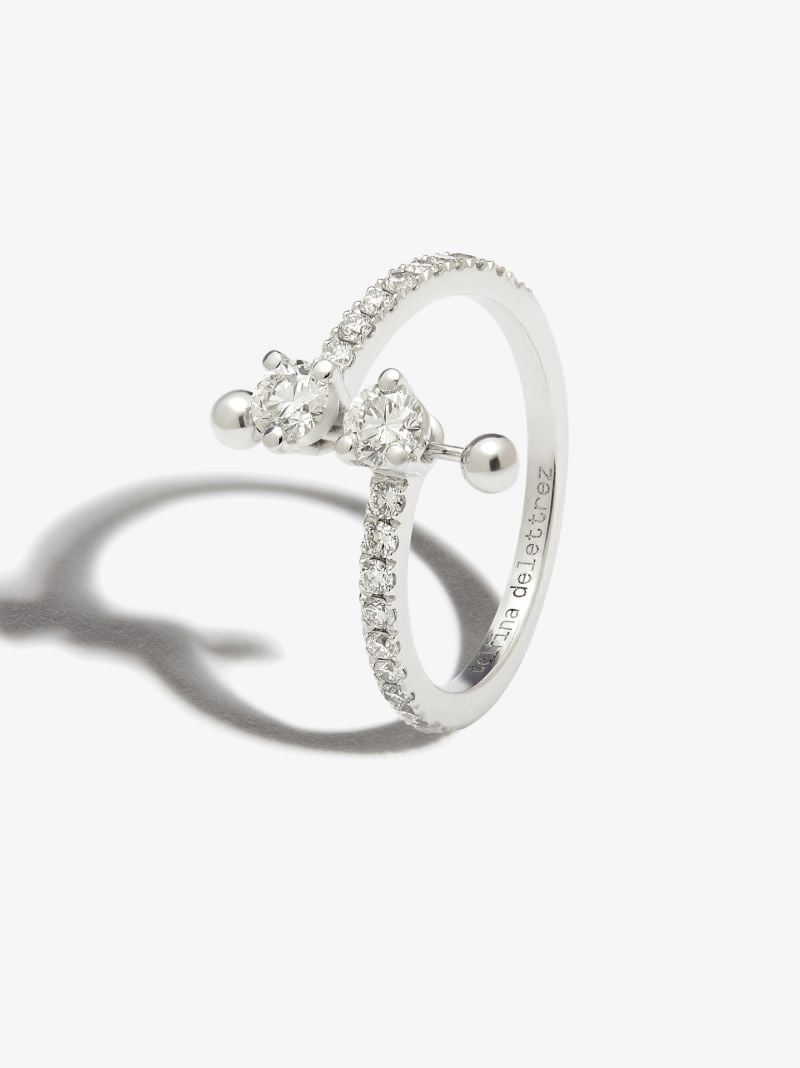 18k White Gold Two in One ContrariÃ_x0083_Â© Diamond Ring