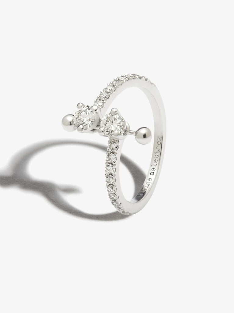 18k White Gold Two in One ContrariÃ_x0083_Â© Diamond Ring