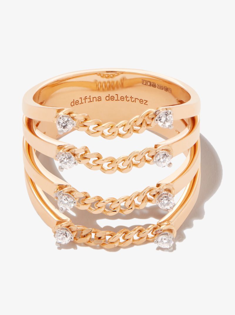 18k Yellow Gold Unchain My Art Diamond Ring