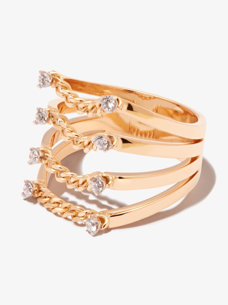 18k Yellow Gold Unchain My Art Diamond Ring