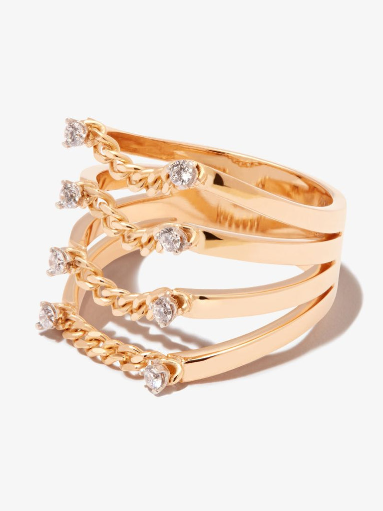 18k Yellow Gold Unchain My Art Diamond Ring