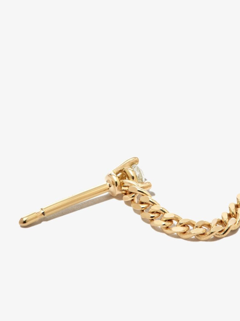 18k Yellow Gold Unchain My Art Pearl and Diamond Single Earring