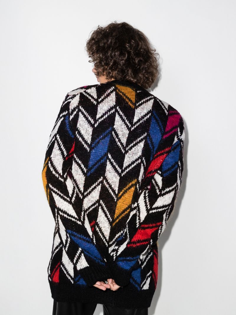 Chevron Jacquard Cardigan