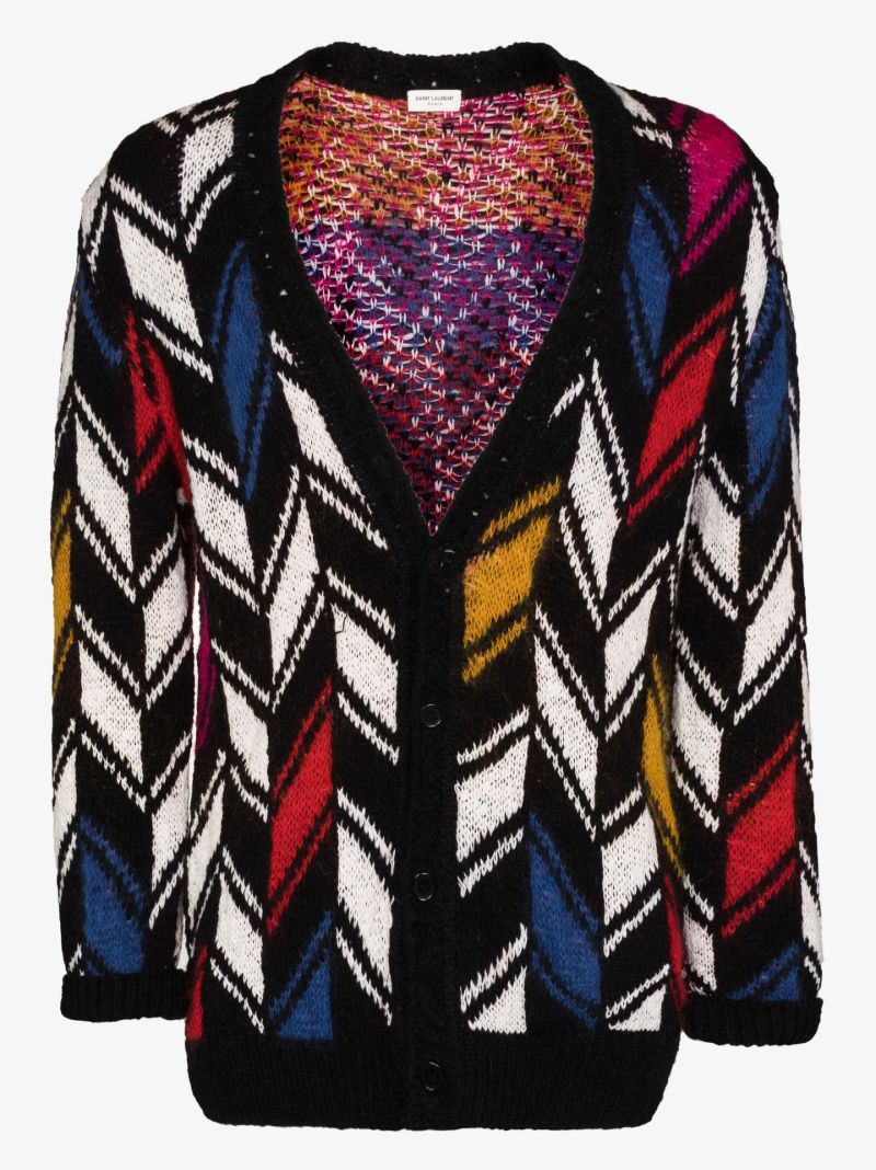 Chevron Jacquard Cardigan