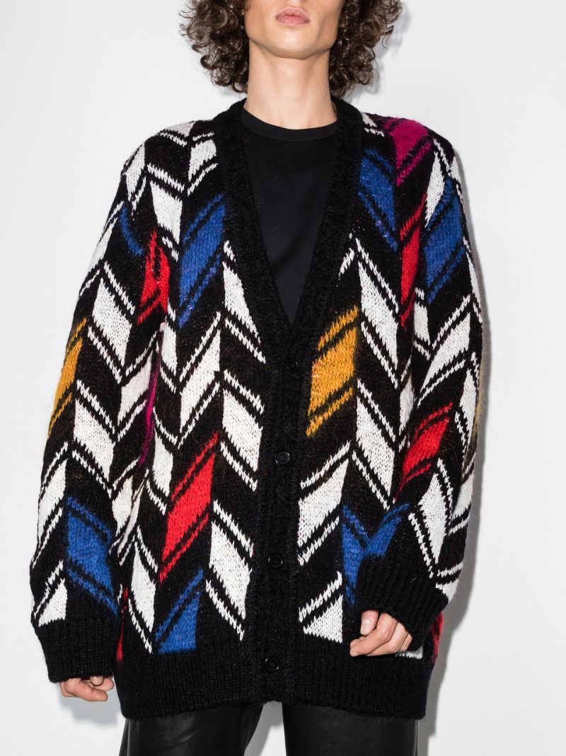 Chevron Jacquard Cardigan