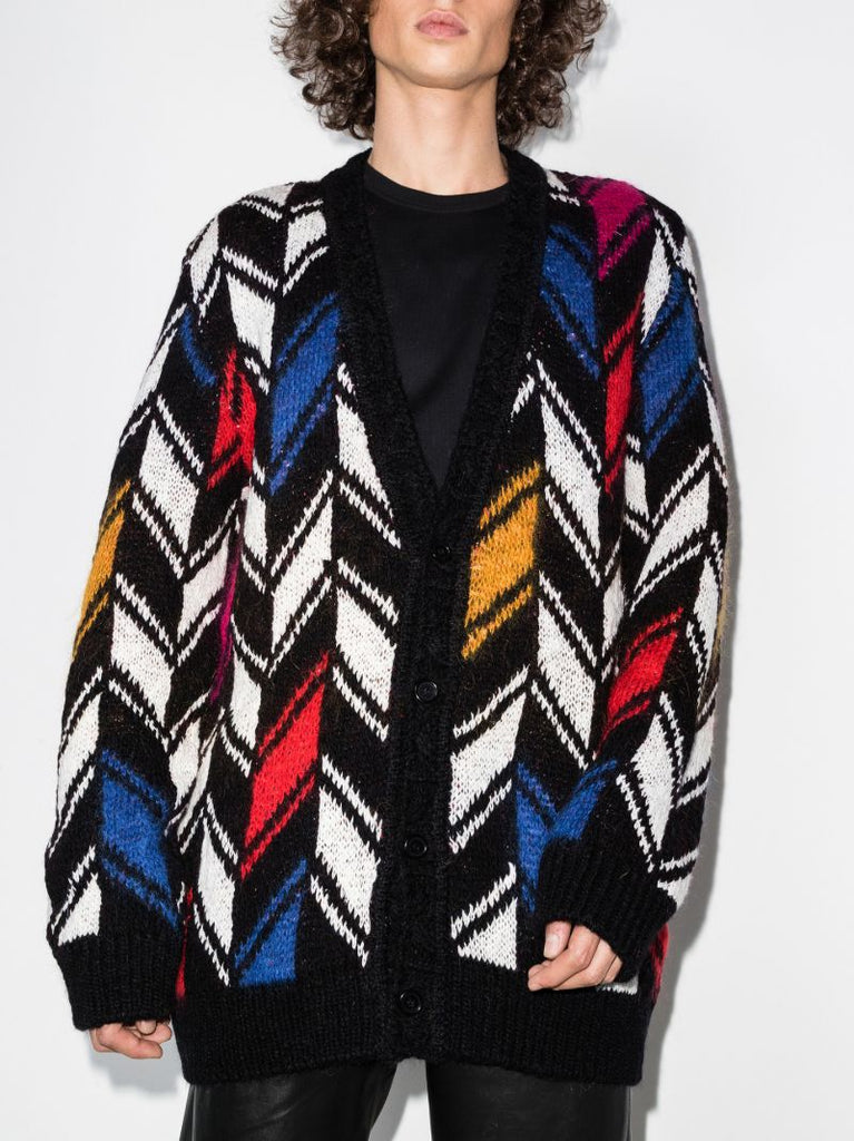 Chevron Jacquard Cardigan