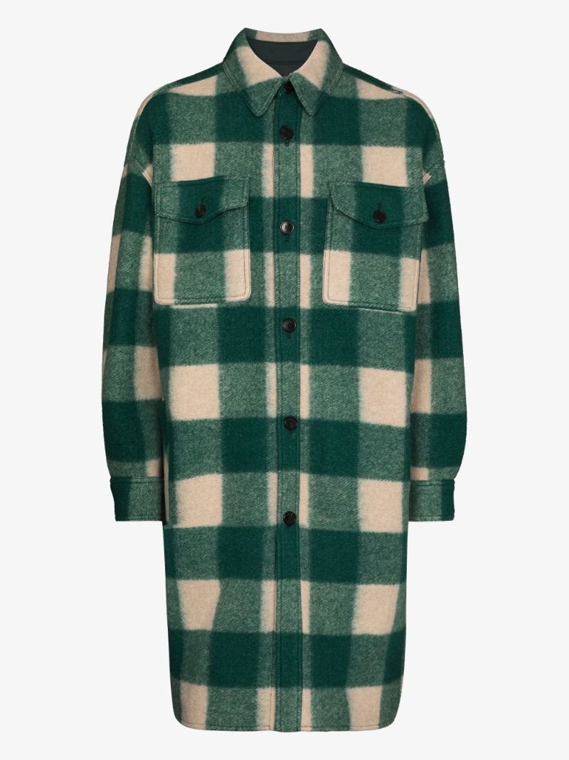 Kotajo Check-pattern Single-breasted Coat