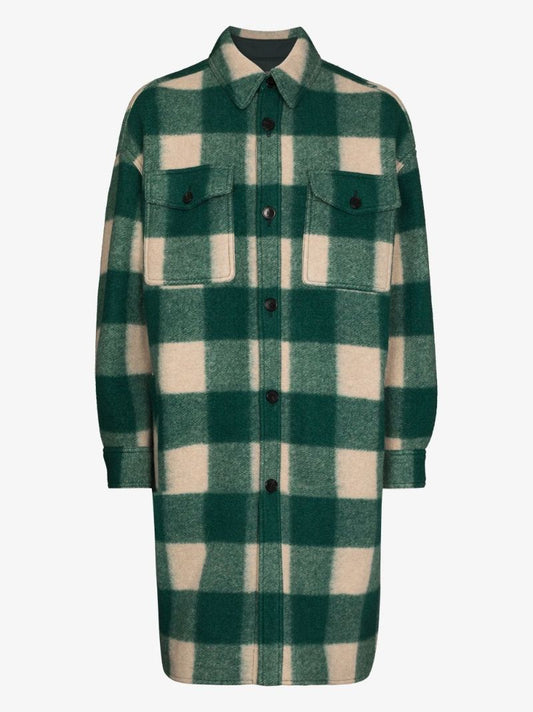 Kotajo Check-pattern Single-breasted Coat