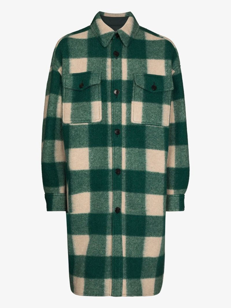 Kotajo Check-pattern Single-breasted Coat