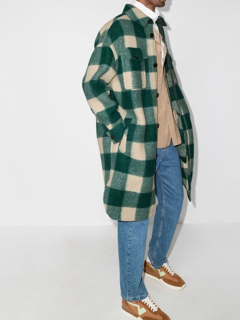 Kotajo Check-pattern Single-breasted Coat