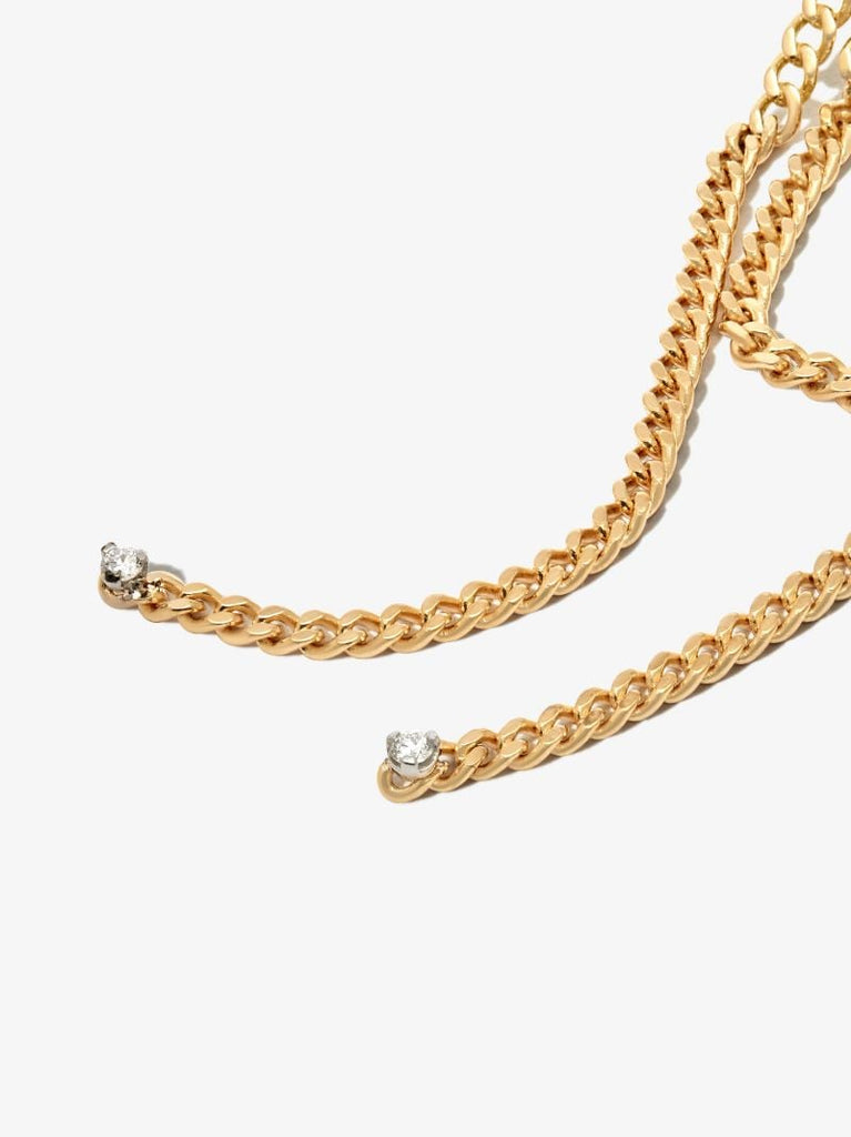 18k Yellow Gold Unchain My Art Loop Diamond Drop Earrings
