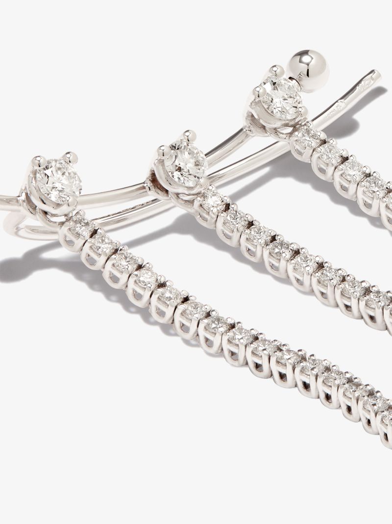 18k White Gold 1987 Diamond Tennis Ear Cuff