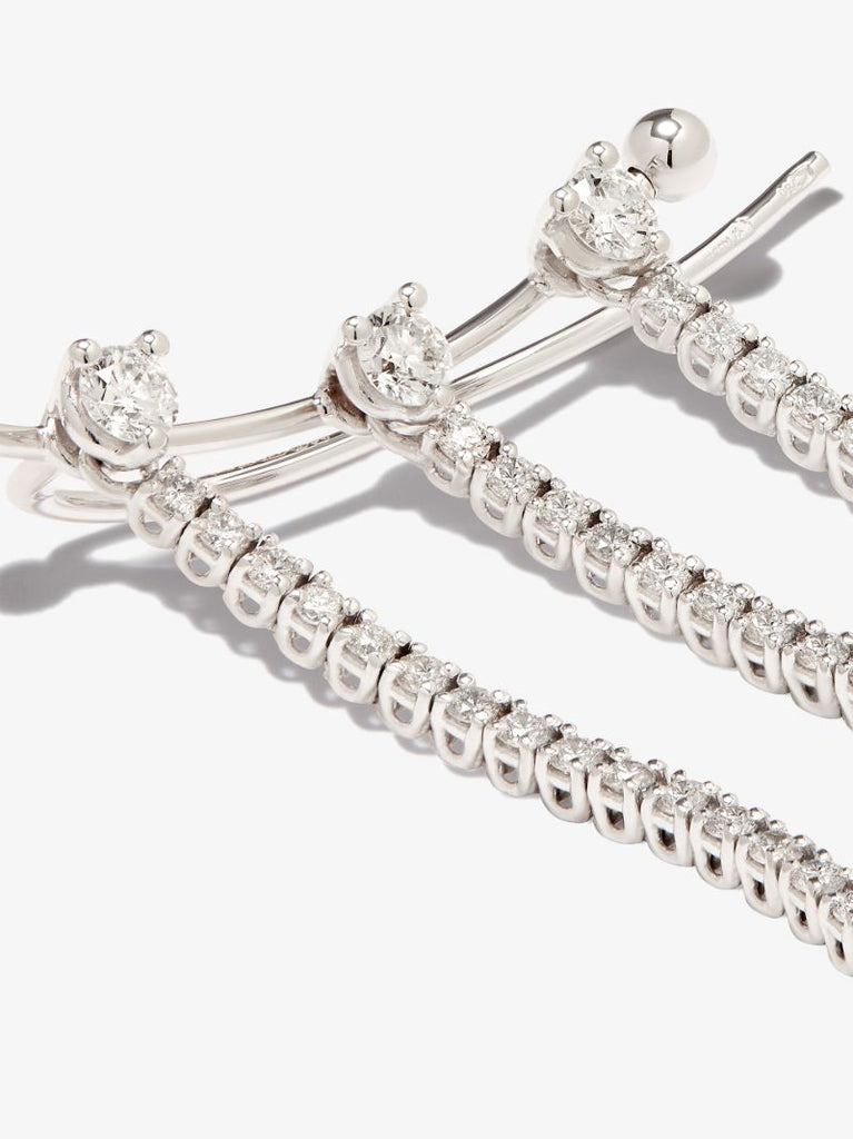 18k White Gold 1987 Diamond Tennis Ear Cuff
