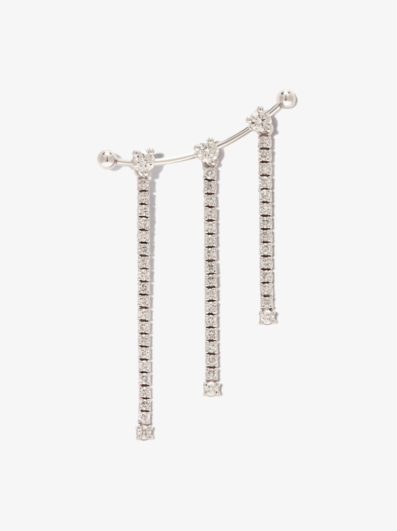 18k White Gold 1987 Diamond Tennis Ear Cuff