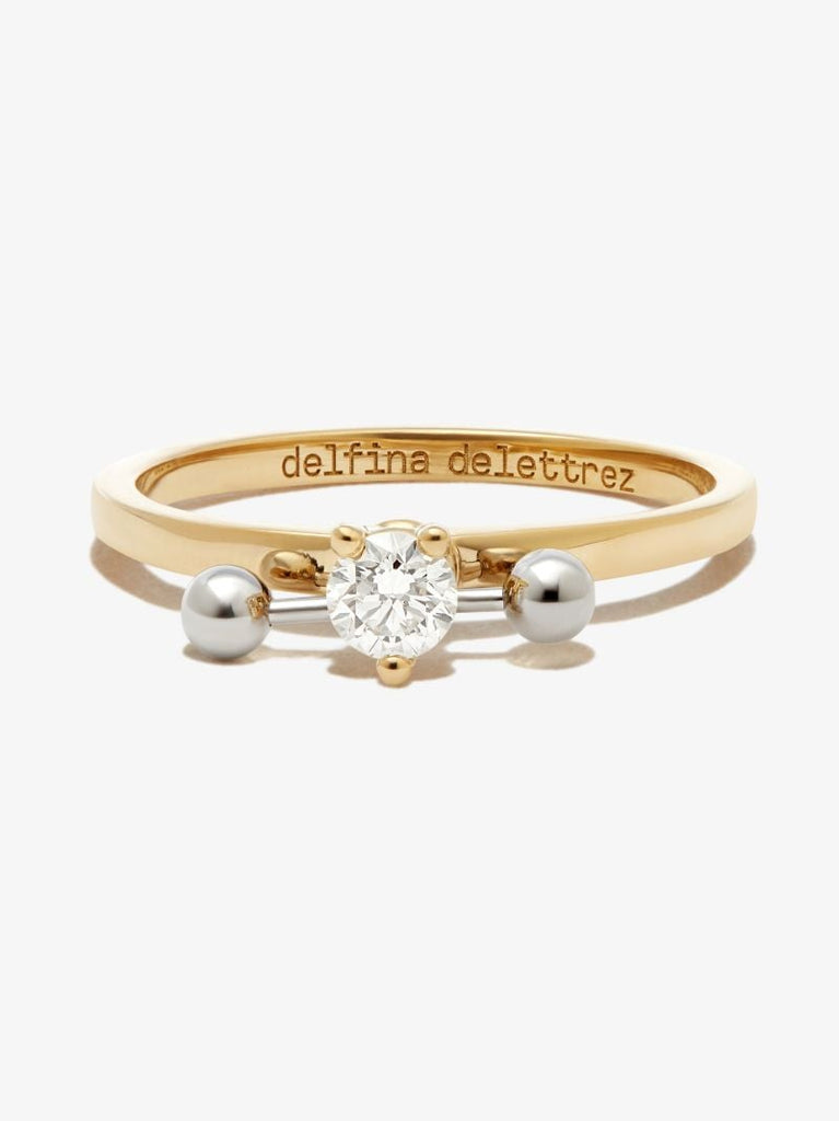 18k Yellow and White Gold Two in One Diamond Ring