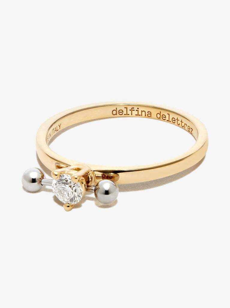 18k Yellow and White Gold Two in One Diamond Ring