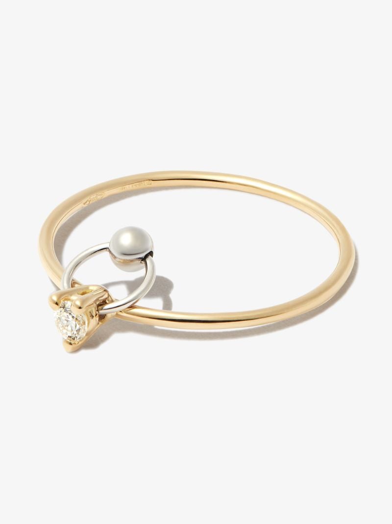 18k Yellow Gold Two in One Diamond Ring