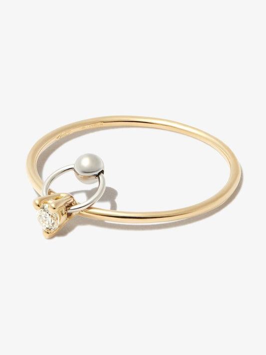 18k Yellow Gold Two in One Diamond Ring