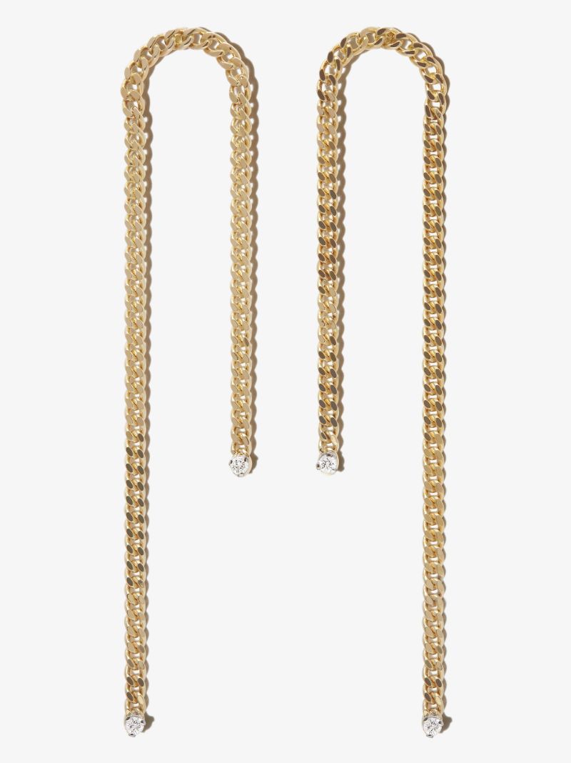 18k Yellow Gold Unchain My Art Diamond Drop Earrings