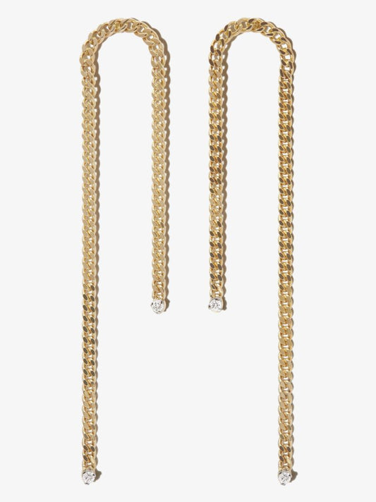18k Yellow Gold Unchain My Art Diamond Drop Earrings