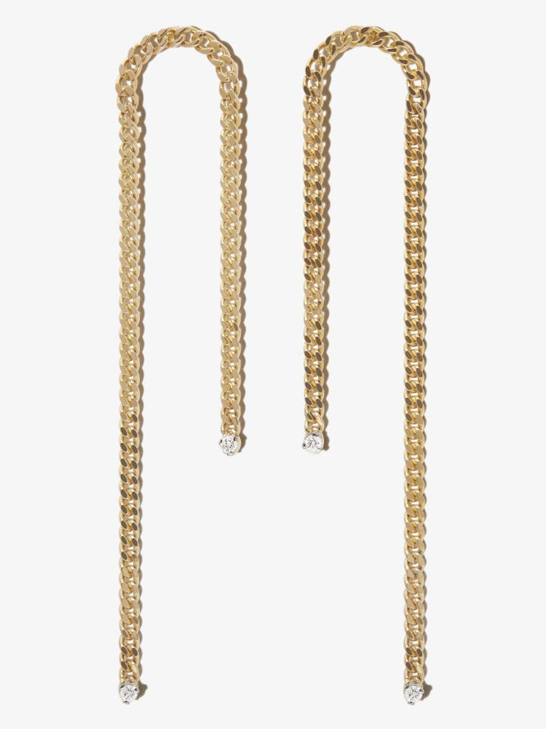 18k Yellow Gold Unchain My Art Diamond Drop Earrings