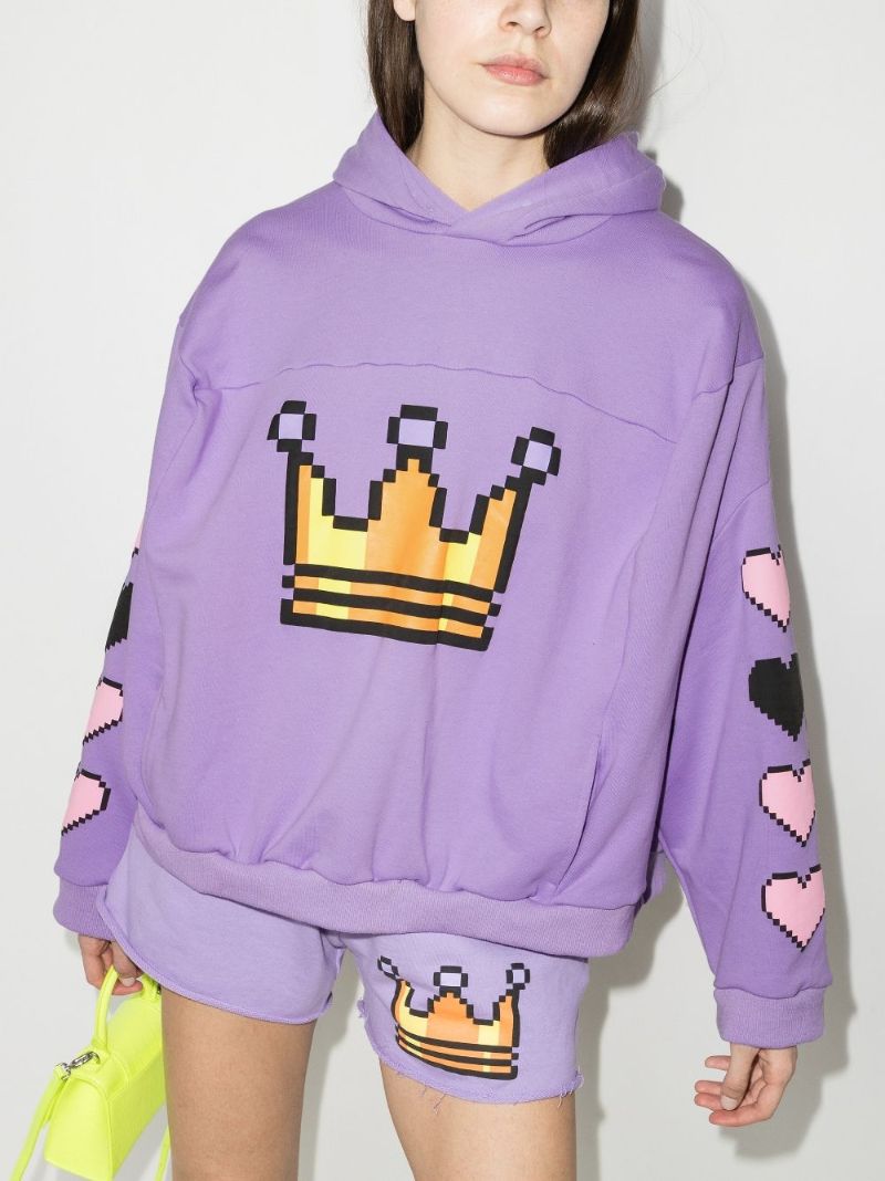 Queen Pixelated-print Hoodie