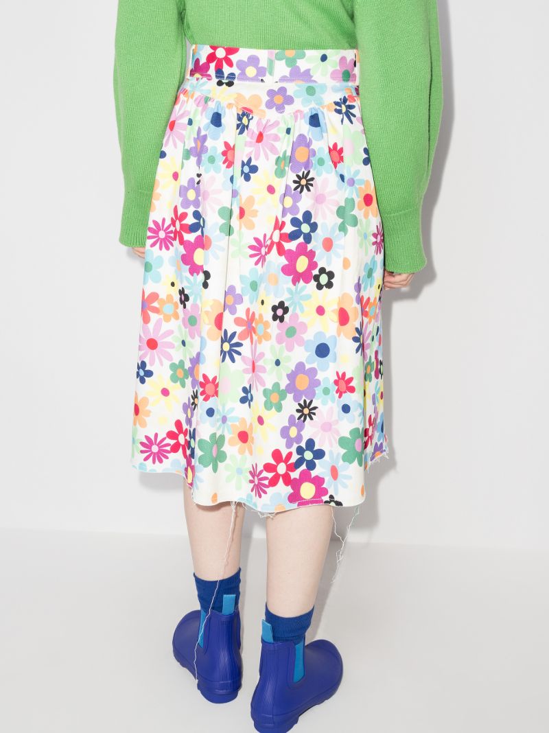 Tulum Floral Denim Midi Skirt