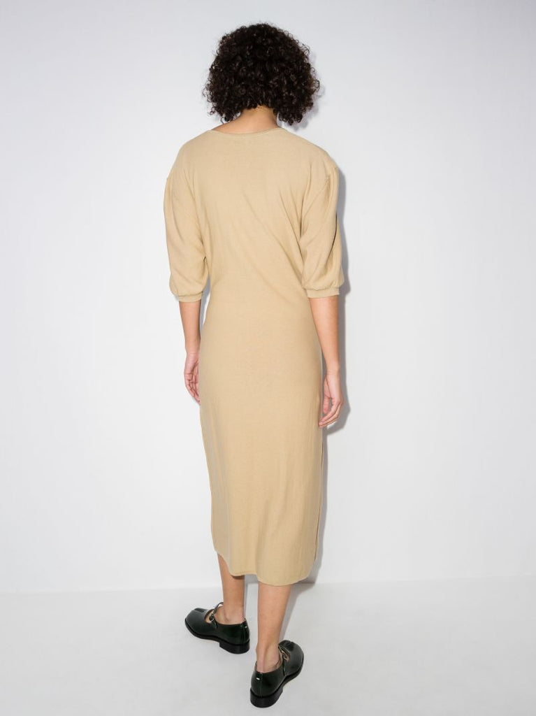 Wrap Front Cotton Midi Dress
