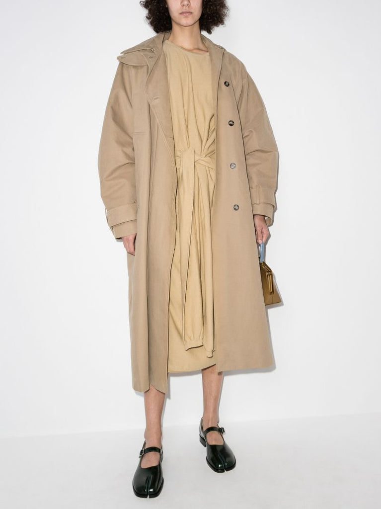 Wrap Front Cotton Midi Dress