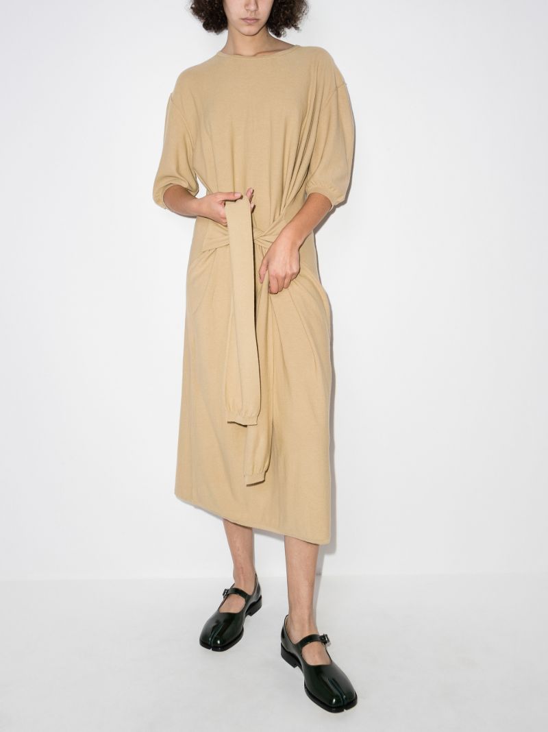 Wrap Front Cotton Midi Dress