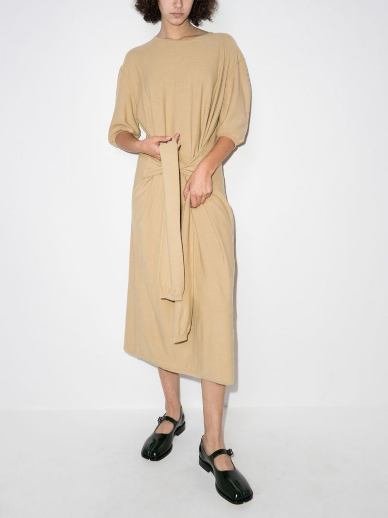 Wrap Front Cotton Midi Dress